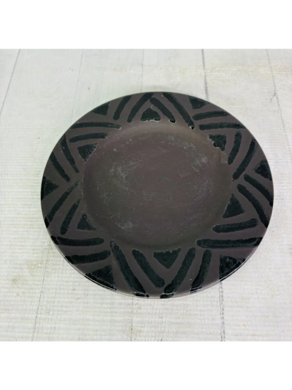 Pfaltzgraff MIDNIGHT SUN  Black Glossy Design Stoneware 8 1/8